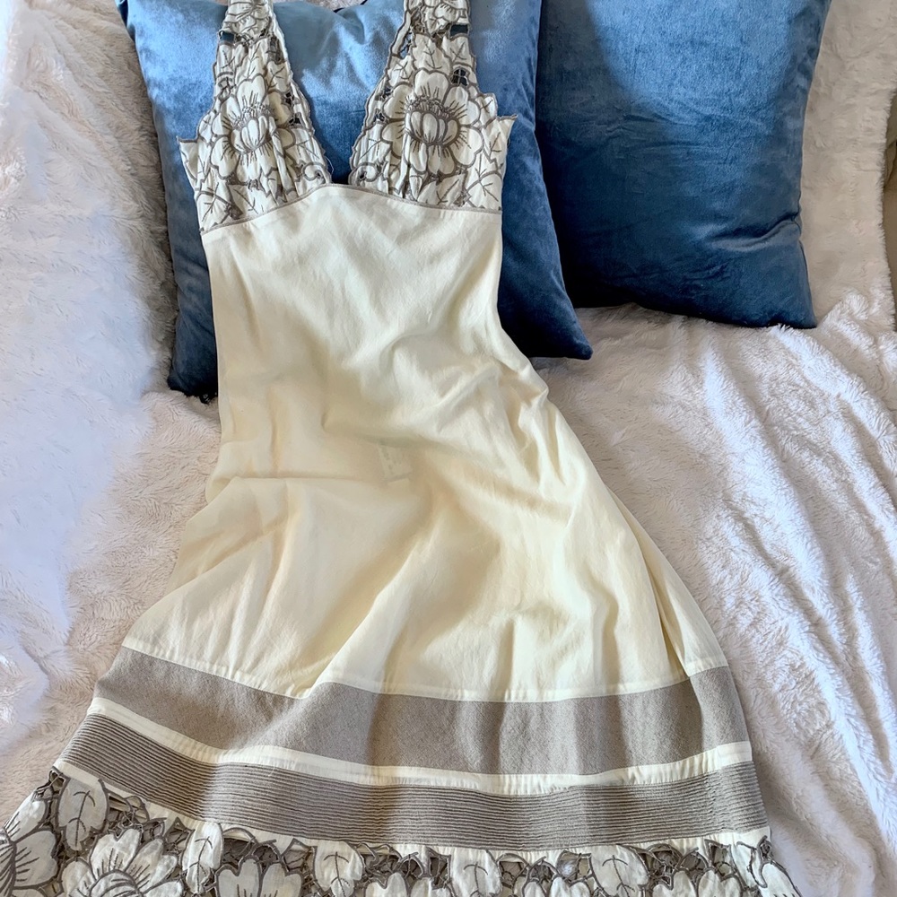 Catherine Malandrino cream floral embroidered, NWT